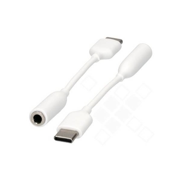 USB-C to 3.5mm adapter, high quality sound, 24bit/192Hz, 7cm, white